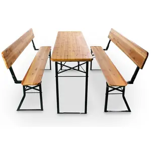 High Quality Outdoor Furniture Foldable Wooden Beer Table Set