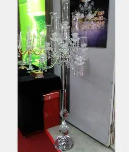 180cm tall crystal candle holders floor standing candelabra for weddings