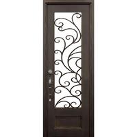 Porte d'entrée extérieure pliante moderne en fer forgé et acier, antivol, pour maison