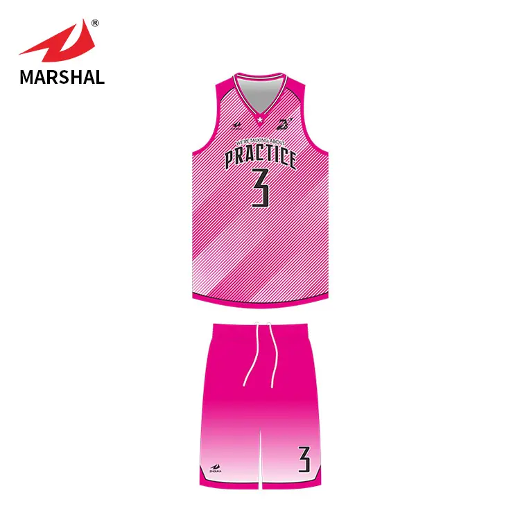 Hot Sale Pink Basketball Jersey Top Style Basketball Shirt Uniforms Wear Design Sublimation Basketball Jersey