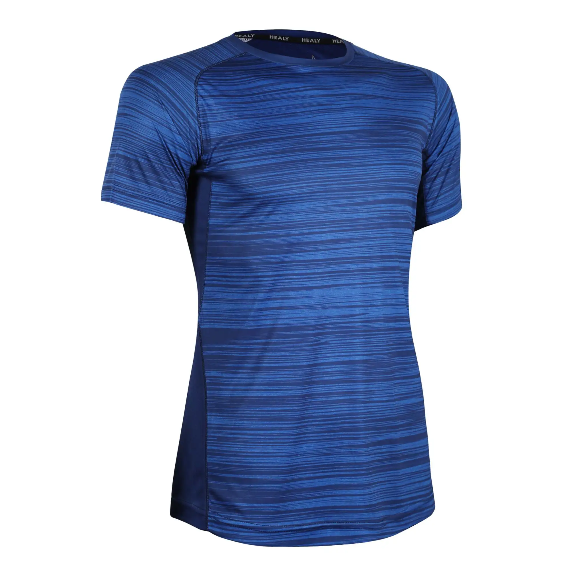 เสื้อกีฬาแห้งเร็วสีกรมท่าสำหรับผู้ชายเสื้อผ้ากีฬาระบายอากาศได้ดี