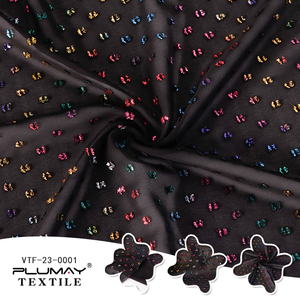 I punti del tessuto <span class=keywords><strong>chiffon</strong></span> tessuto 100% del poliestere hanno floccato il tessuto della stagnola per i materiali su ordinazione di modo del tessuto dell'abbigliamento - Product Image 6