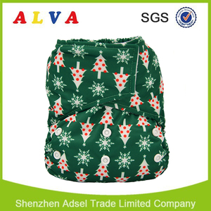Alva Baby Pañal de tela impreso de Velcro de unitalla con una inserción V-series para bebé - Product Image 2