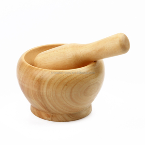 2022เครื่องเทศ Pestle Press เครื่องบดไม้ไผ่ Mortar และ Pestle Set,สากปูน