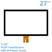 27 inç USB 10 puan kapasitif CJTOUCH geniş reklam ekranı dokunmatik ekran açık su geçirmez LCD monitör dokunmatik