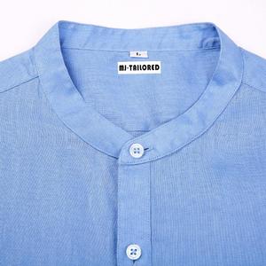 HOMME DÉCONTRACTÉ MANCHE LONGUE DÉCONTRACTÉ ROBE <span class=keywords><strong>CHEMISE</strong></span> COL <span class=keywords><strong>MAO</strong></span> <span class=keywords><strong>LIN</strong></span> CHANVRE <span class=keywords><strong>CHEMISE</strong></span> - Product Image 4