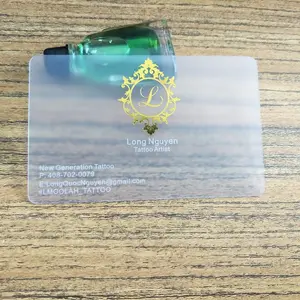 Impresión personalizada PVC transparente tarjeta de visita