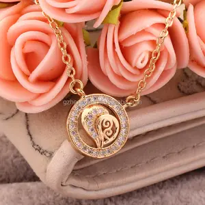 Jewellery pendant 18k saudi gold jewelry,simple gold plated heart pendant necklace designs for best friend