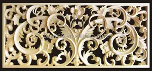 Exquisite Sandstone Art Hollow Leaf Plaque, Wall Decoration Sandstone Relief