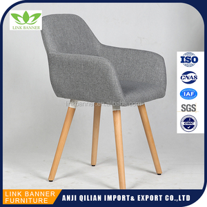 Emes LK510-1 Diseño Simple Sólido Restaurante Silla De Madera De Haya Con Asiento Tapizado De Tela - Product Image 3