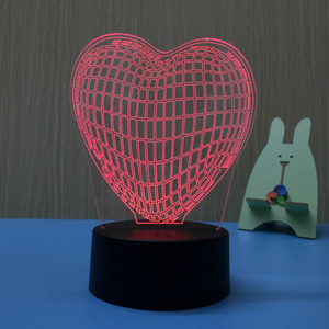 Creativo 3D ilusión <span class=keywords><strong>Anime</strong></span> acrílico 7 colores Sensor táctil interruptor negro Base colorida noche luz mesa escritorio lámpara de Navidad - Product Image 5