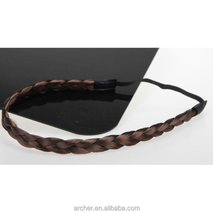 Fascia elastica intrecciata per capelli donna ragazza sintetica marrone ragazza donna fascia - Product Image 5