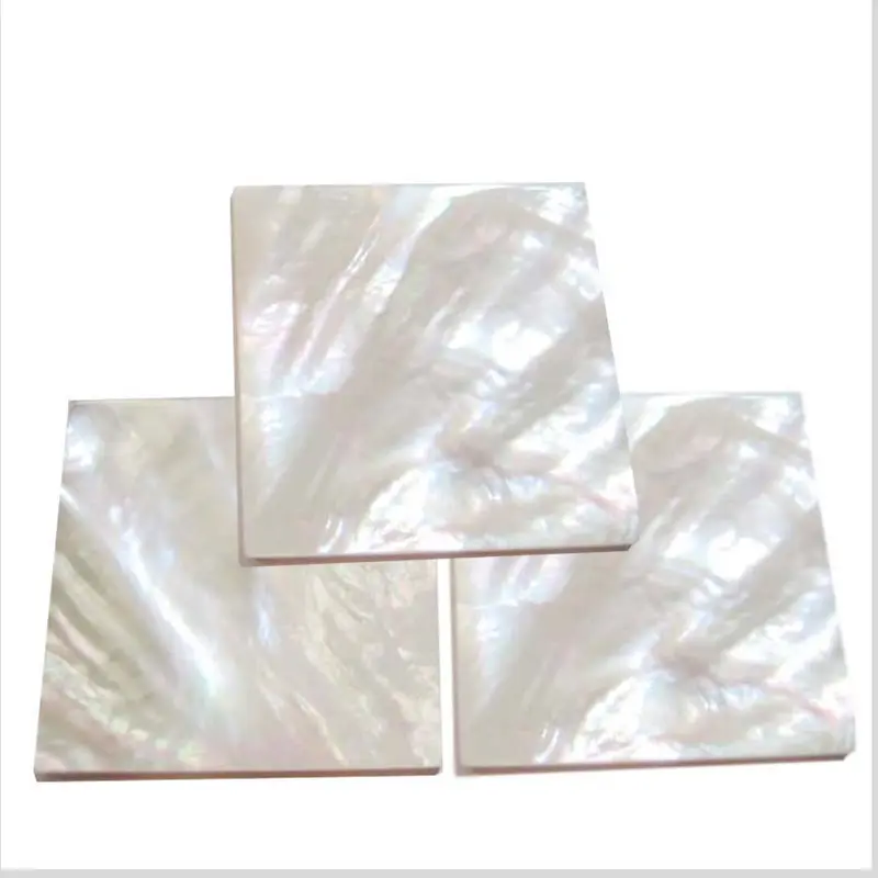 natural white mother of pearl cabochon mother of pearl shell 30mm square plates