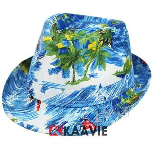 재미있는 멋진 저렴한 하와이 휴가 해변 여름 인쇄 페도라 모자 도매