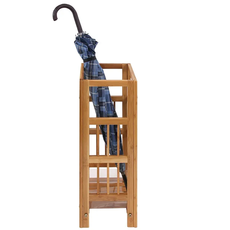 Natural Bamboo Umbrella Stand Rack Canes Alpenstock Holder for Home