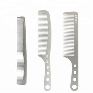 Saç Salon kesme aletleri Metal Flathead tarak antistatik kırılmaz çelik tarak profesyonel berber dükkanı için evcil hayvan mağazası - Product Image 1