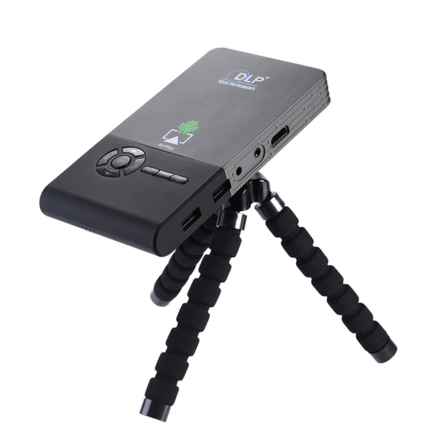 Factory DLP Mini Projector C2 TF Card Android 7.1 Home Theater Wifi Mic Projector