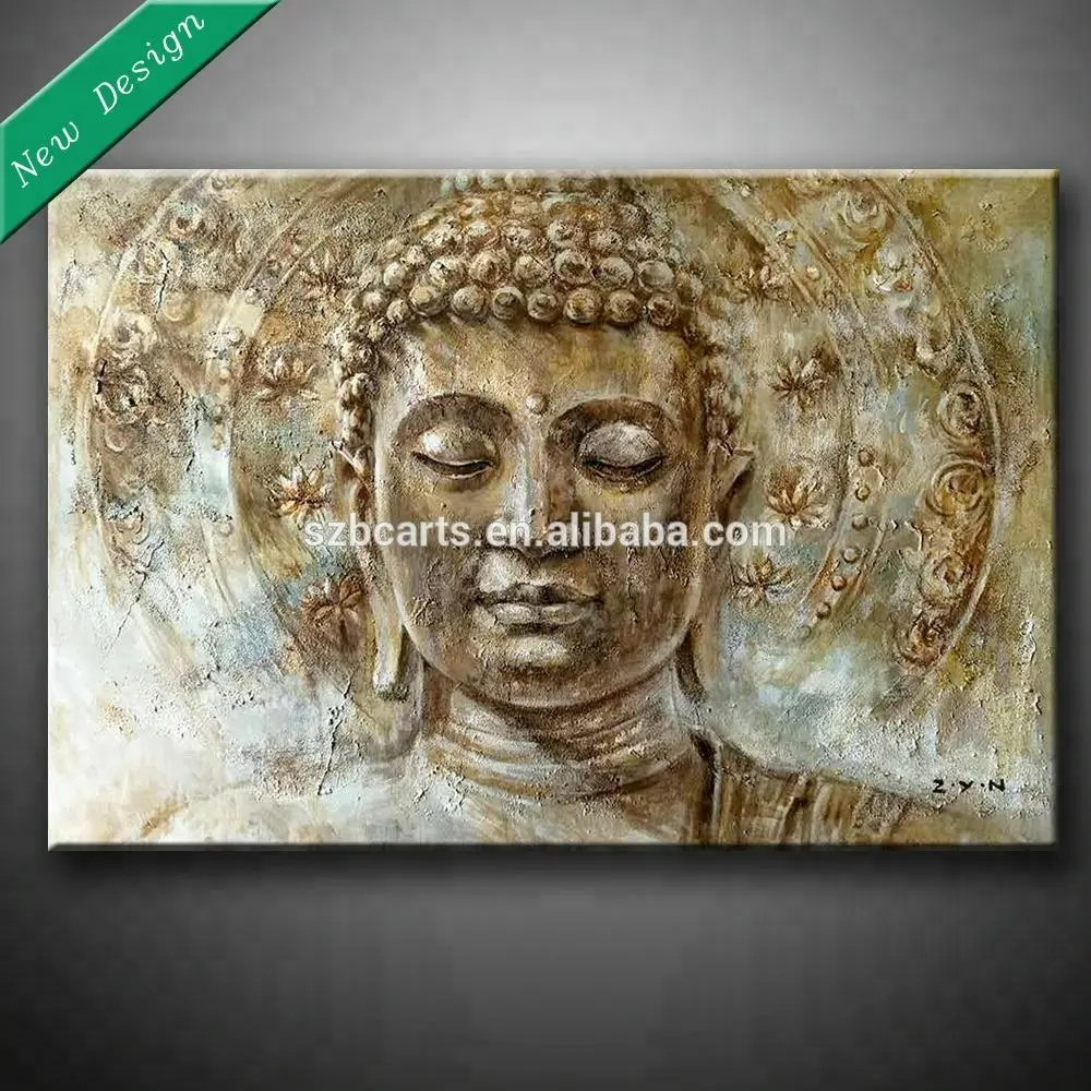 Hohe Qualität Moderne Abstrakte Wand Kunst 3D Gemälde von Buddha Kopf Gesichter