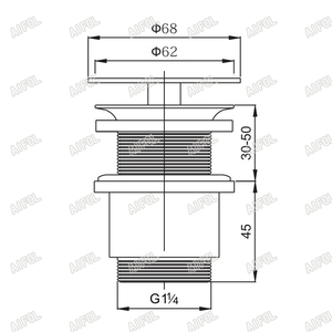 2024 Watermark Brass đẩy xuống Pop Up bồn tắm lưu vực Stopper chất thải bấm vào Clack bồn tắm cống mà không tràn - Product Image 5