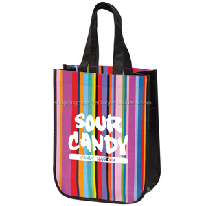 Bolsas de la compra no tejidas multirrayas recicladas Tamaño estándar Ecológico Miss Product - Product Image 1