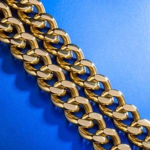 KRKC & CO Cuban Link Chain de12mm 20 pulgadas 14K Oro Hip Hop - Product Image 3