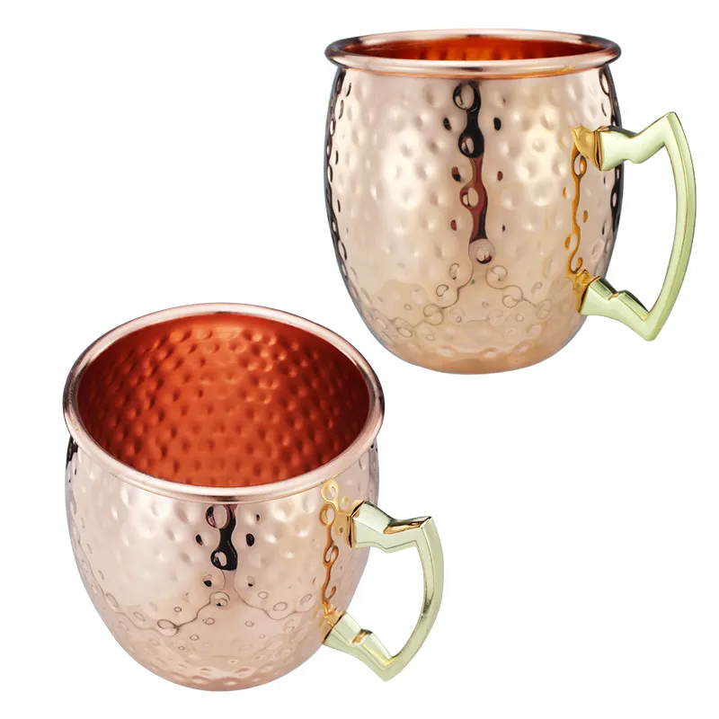 Cốc Đồng Moscow Mule Cổ Điển Đơn Giản Logo Tùy Chỉnh, Cốc Trà Bằng Đồng Đặc Biệt Đẹp 16OZ