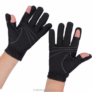 <span class=keywords><strong>Guanti</strong></span> Sportivi da Esterno con 2 <span class=keywords><strong>Dita</strong></span> Scoperte in Pelle/Poliestere/PU, Resistenti e Antiscivolo per Pesca, Caccia, Equitazione e Ciclismo - Product Image 2
