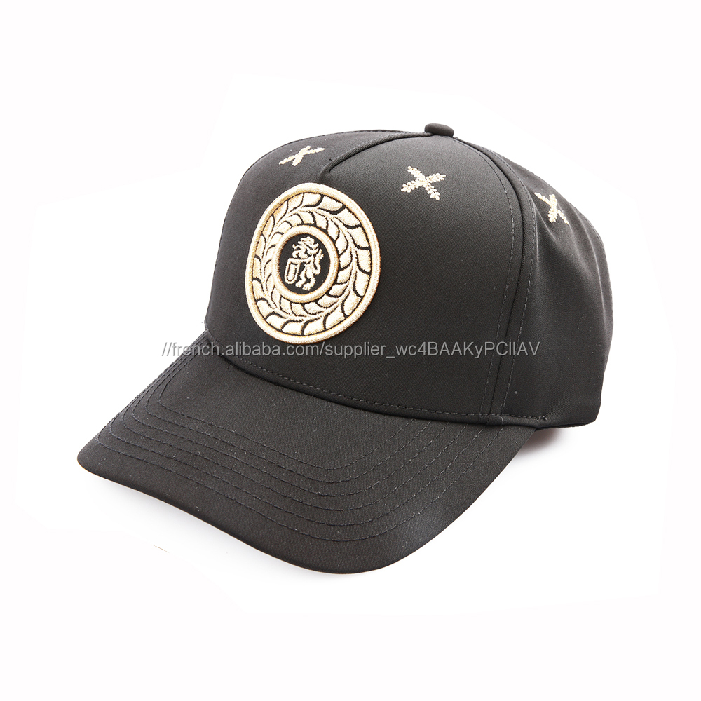 2018 mode Nouvelle Courbe Bord Doux Textile Or Personnalisé broderie affligé papa chapeaux, papa caps