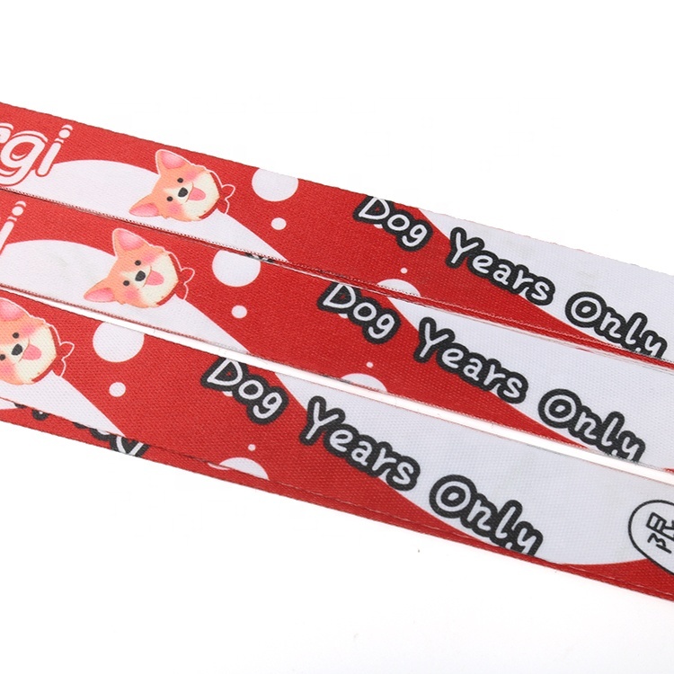 Taiwan Promotional Gift Custom Sublimation Print Cute Cartoon Animal Dog Logo Adjustable Neck Lanyard Straps for Cell Phone Image 4