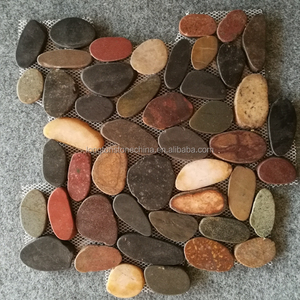 Fetta di Pioggia Fiore Ghiaia <span class=keywords><strong>Mosaico</strong></span> di Piastrelle di <span class=keywords><strong>Mosaico</strong></span> di <span class=keywords><strong>Pietra</strong></span> <span class=keywords><strong>Naturale</strong></span> Per Bar Tavola di <span class=keywords><strong>Pietra</strong></span> Rossa - Product Image 2