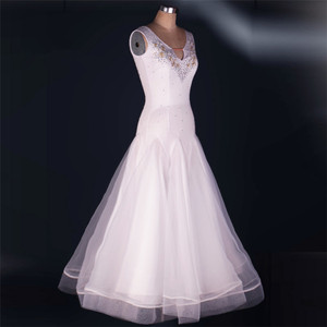 Blanco elegante de Slim chicas de la competencia de baile de <span class=keywords><strong>Tango</strong></span> vestidos - Product Image 3