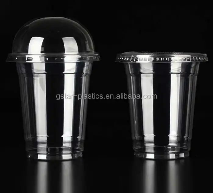 Plastic Cups - 12oz PET Cold Cups and PET Flat Lids (98mm