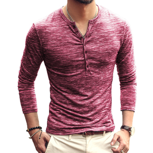 T-Shirt a maniche lunghe <span class=keywords><strong>con</strong></span> <span class=keywords><strong>bottoni</strong></span> Henley Casual Slim Fit di alta qualità all'ingrosso prezzo economico - Product Image 5