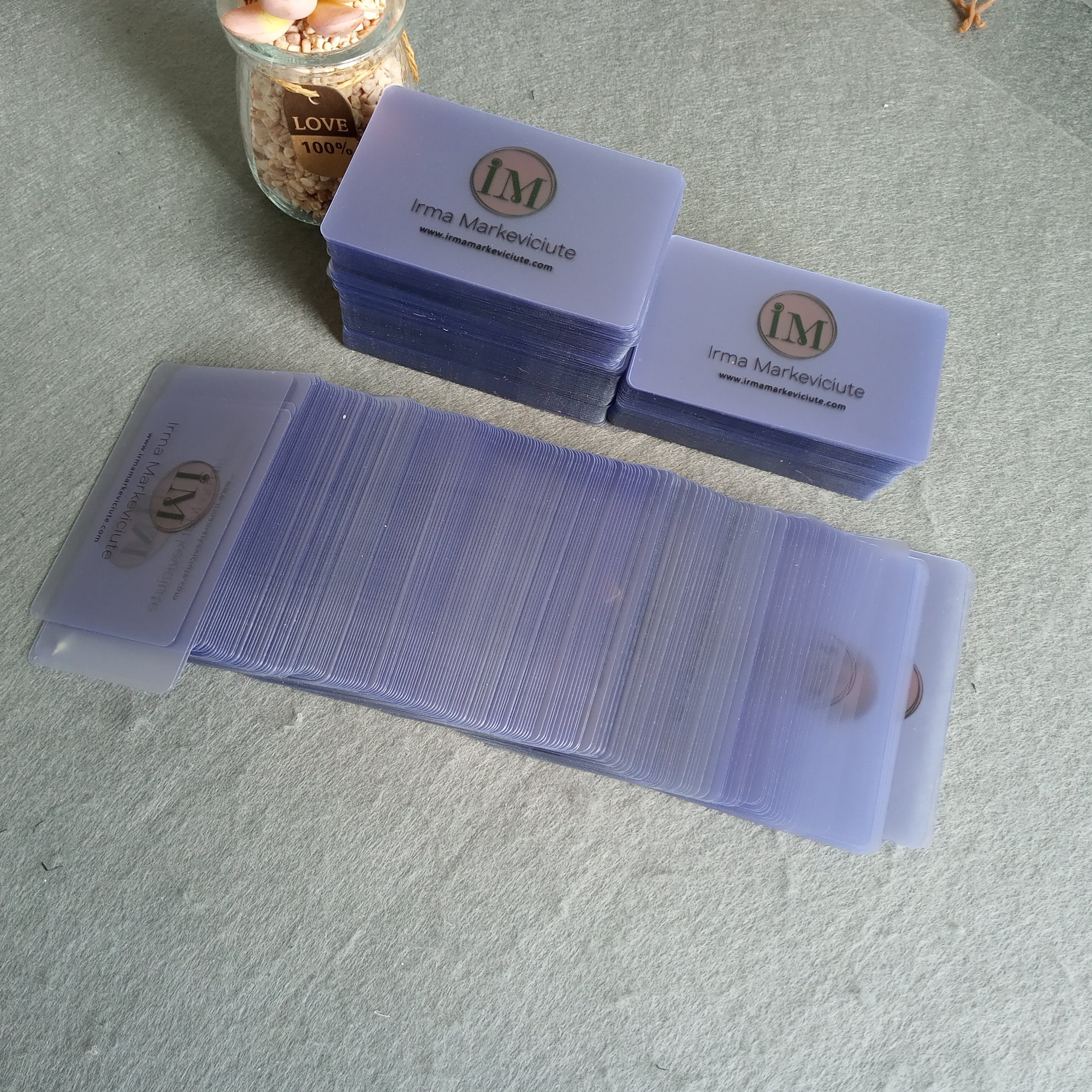 Высококачественная прозрачная визитная карточка из ПВХ с индивидуальным принтом