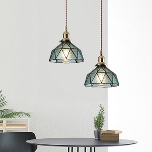 Paralume in Vetro Colorato Antico con Supporto in Ottone per Lampadario - Product Image 5