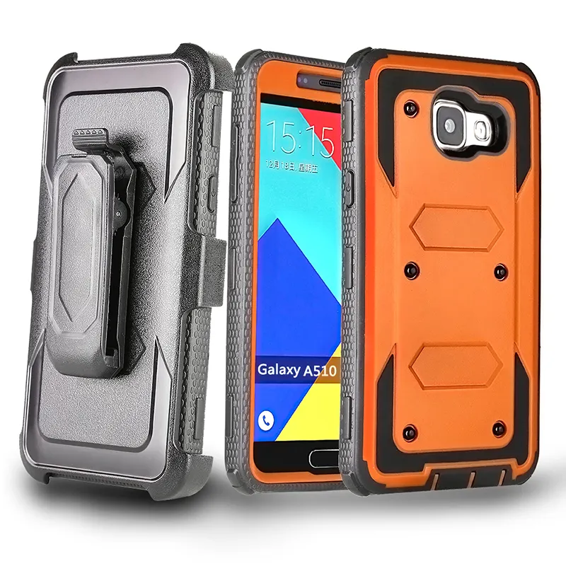 PC+TPU Combo Robot Kickstand Hybrid Cover Holster Shockproof Phone Case For Samsung A5 2016/A510