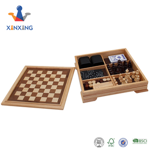 <strong>Wood</strong> Chess Board 5-in-1 Chess <strong>Backgammon</strong> Table <strong>Set</strong> - Product Image 6