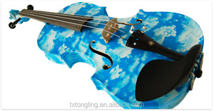 Bleu Fleur Décoratif En Bois <span class=keywords><strong>Massif</strong></span> Violon TL-1204 - Product Image 2