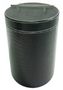 Cesta de ropa sucia con forma de cilindro negro - Product Image 5