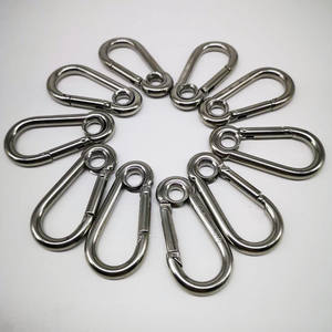 Mosqueton de construction en acier inoxydable 304 poli argenté de 60 mm M6, crochet à ressort pour le camping, l'escalade, le verrouillage, l'œillet, le lien - Product Image 2