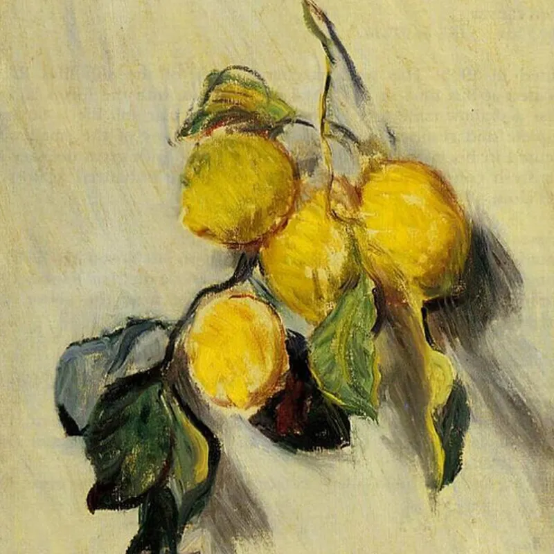 Клод Моне, лимоны, картина маслом ветки лимонов 1883