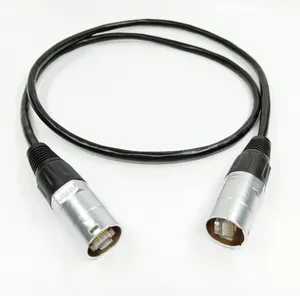 Customized EtherCon cable, RJ45 connector with a circular hard metal shell