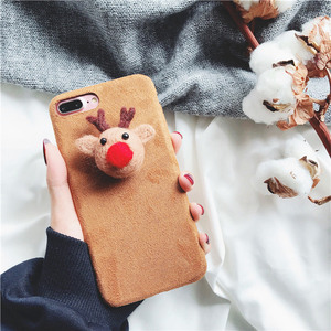 Encargo caliente lindo felpa fieltro ELK Deer DIY paño del <span class=keywords><strong>tel</strong></span>éfono móvil para el iPhone x 8 8 más 7 7 más 6 6 más 6 S - Product Image 2