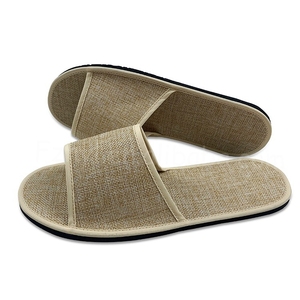 Hotel flip flops sandalias de Punta abierta de bambú de mimbre Lino <span class=keywords><strong>tatami</strong></span> zapatillas para habitación de hotel