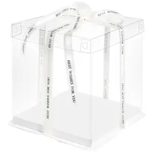 접이식 오프셋 인쇄 투명 웨딩 호의 선물 상자 미니 컵 케이크 플라스틱 투명 Pvc 상자