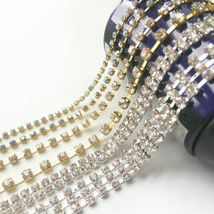 Vente en gros de chaîne en verre et <span class=keywords><strong>cristal</strong></span> Chaîne de coupe en <span class=keywords><strong>cristal</strong></span> et strass Chaîne de coupe pour décorations - Product Image 2