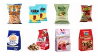 Machine d'emballage automatique verticale pour sachets à soufflet (sachets oreillettes) de 1 kg de farine et de lait en poudre, avec remplissage et scellage