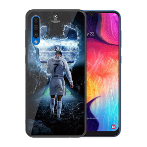 Luxus Rückseite Glas Cristiano <span class=keywords><strong>Ronaldo</strong></span> Hülle gehärtetes Glas Telefonhüllen für Samsung A60 A50 A40 A30 A10 M20 Hülle