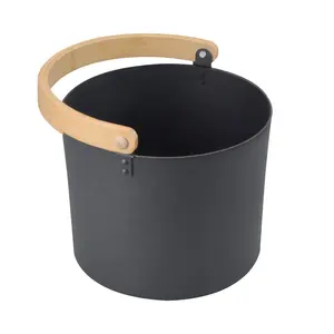 Alphasauna 5L Aluminium Bucket With Bamboo Handle For Dry Sauna