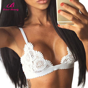 No moq blanco bustier triángulo copa no acolchado Sujetador push up sujetador sexy bralette - Product Image 1